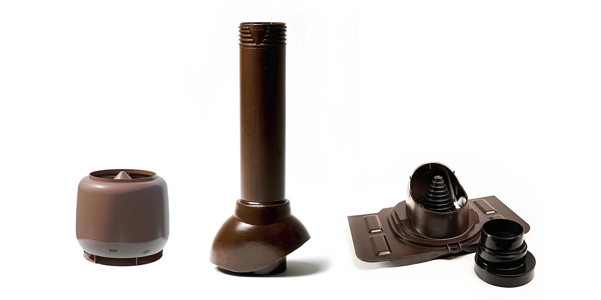 Комплект кровельной вентиляции Starke D-110мм труба проходка колпак Universal коричневый