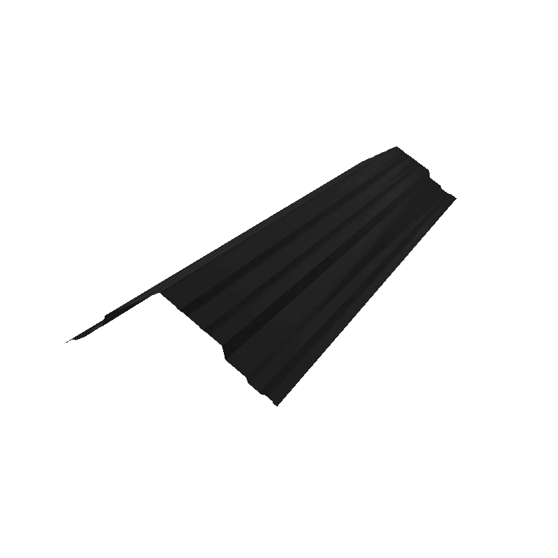 Конек большой прямой 191 x 191 ДАМИР (0,45/9005 черный МАТ в пленке)