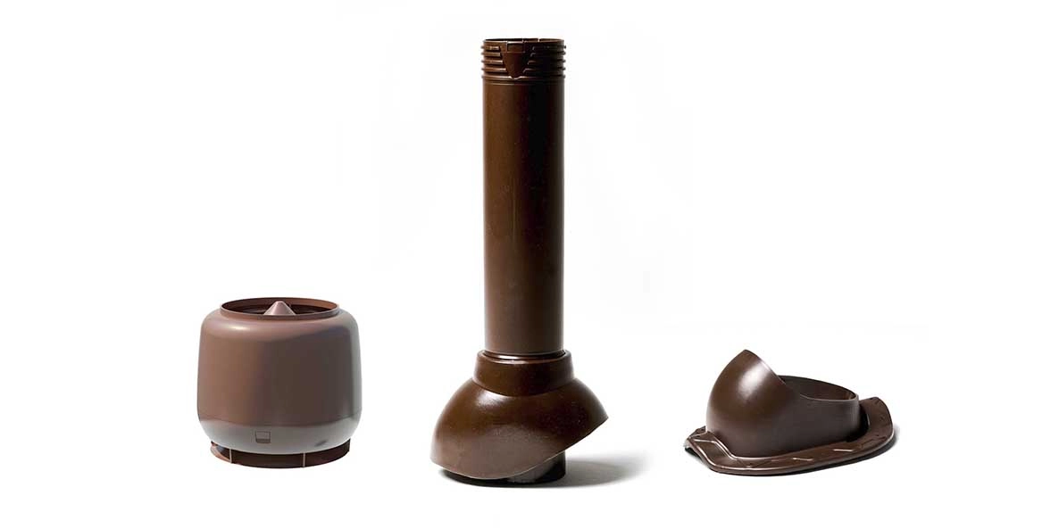 Комплект кровельной вентиляции Starke D-110мм проходка труба колпак Монтерей коричневый