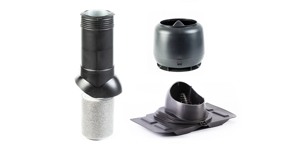 Комплект Starke труба вентиляционная D-125мм, проходной элемент, колпак Universal серый